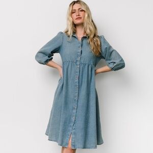 Baltic Born Sari Babydoll Dress | Chambray Size LL